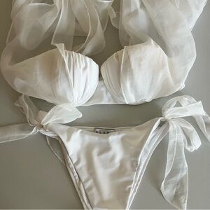 Club L London White Bikini Set | Bachelorette/Bridal Style